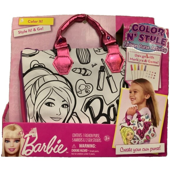 Barbie Color 'N Style Fashion Purse Activity/Craft With Markers And Gems-DIY~NEW - Picture 1 of 2